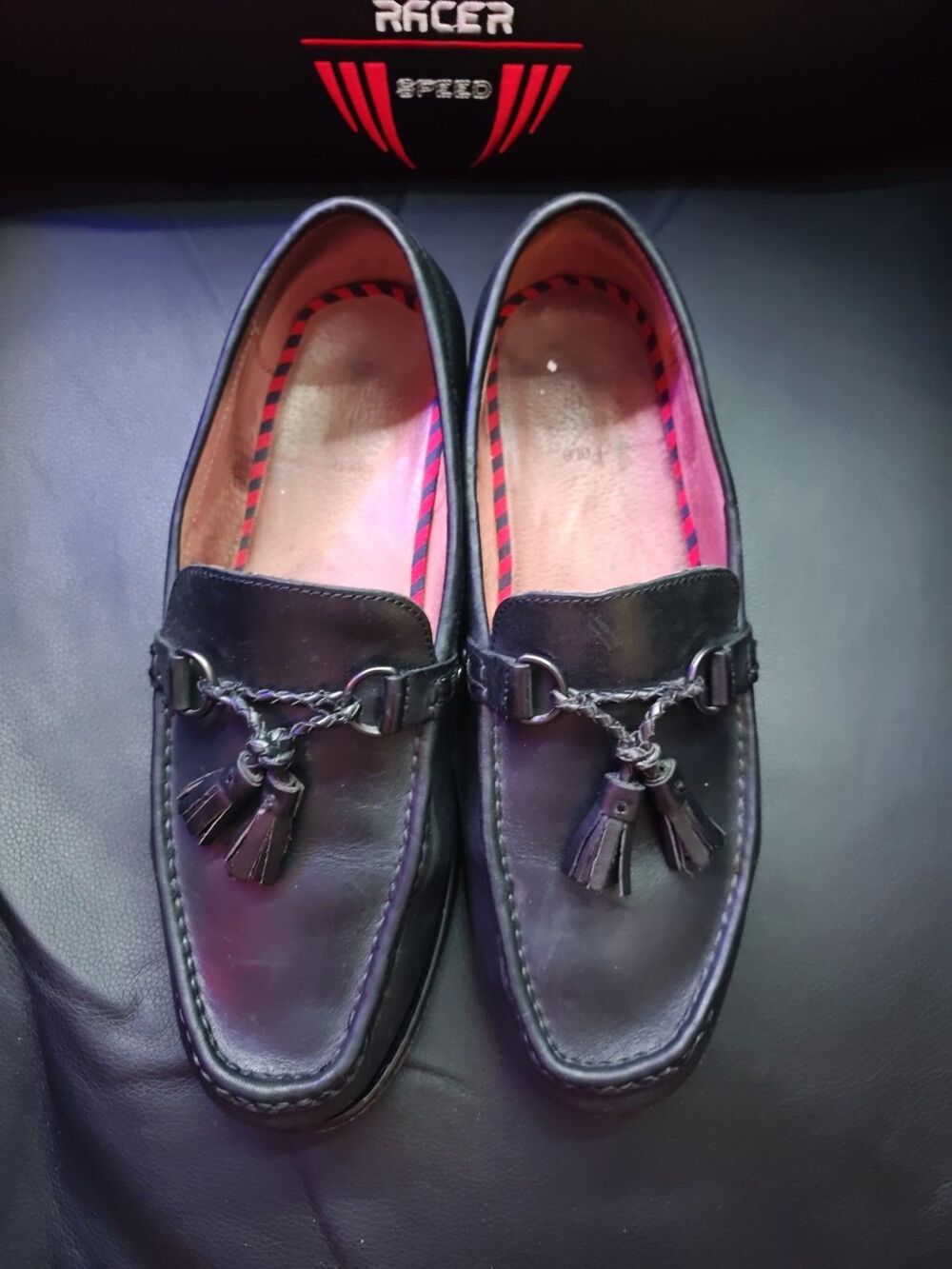 Polo Ralph Lauren Arscott Tassel Black Leather Loafers Men's Size 10.5D